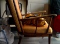 Photo 1 — Fauteuil bois baumann 1980 modèle éventail.